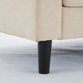 Beige Color Knock Down 3 Seat Combo Sofa With Storage Ottoman For Living Room Apartment Bedroom And Compact Room, Upholstered Sectional Couch, L Shaped Bench With A Footrest, A Individual Sto White Wood Primary Living Space Heavy Duty Pine 3 Seat Beige