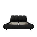 Queen Size Luxury Upholstered Platform Bed With Oversized Padded Backrest And Solid Wood Frame,Suitable For Multiple Heights Of Mattresses,Black Old Sku:W1885S00016 Box Spring Not Required Queen Black Wood Pine Solid Wood