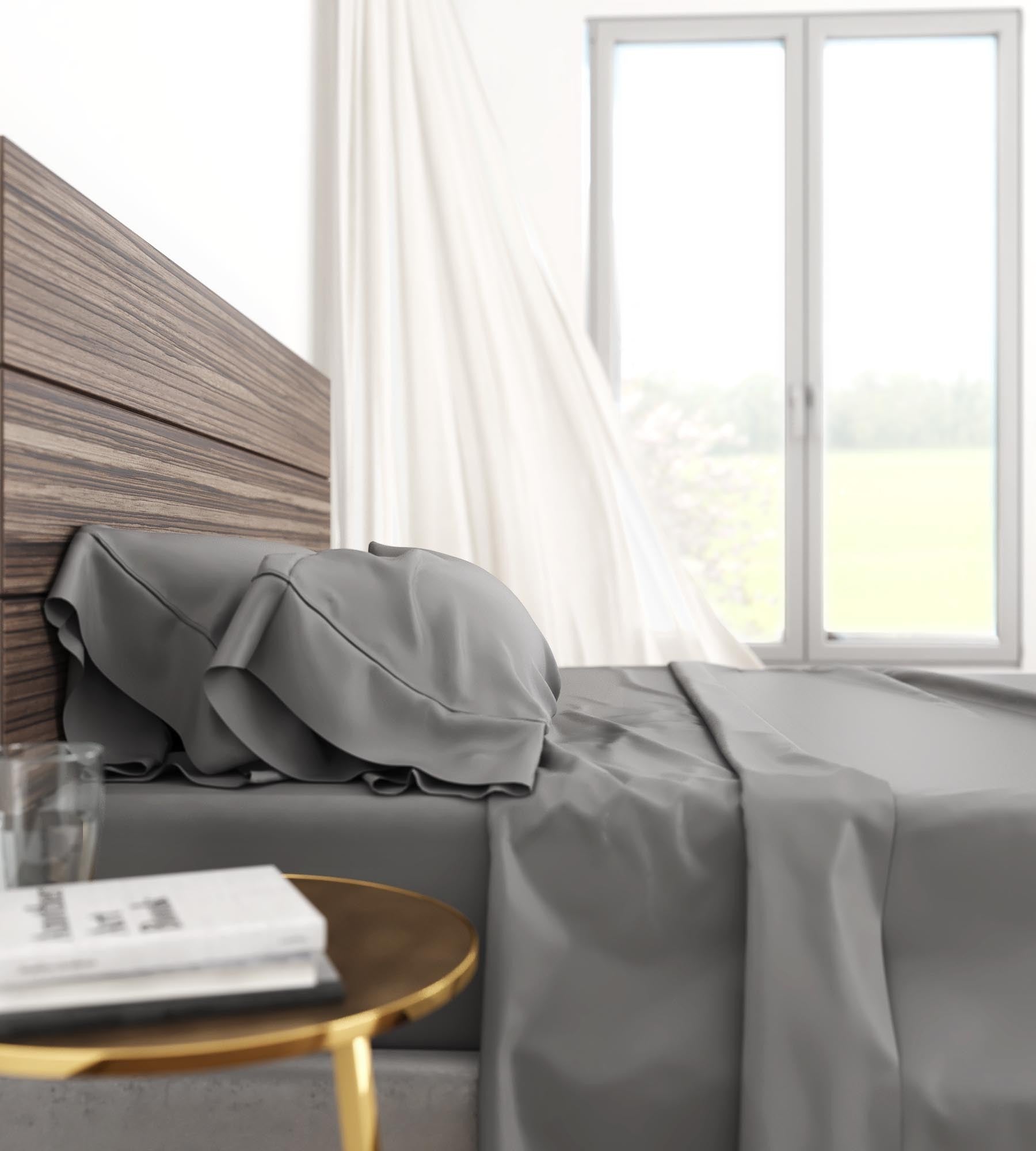 Bamboo Cotton Sheets Soft And Smooth With Viscose From Bamboo Grey King Split Head White Charcoal Cotton