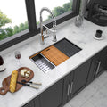 Gunmetal Black Workstation Kitchen Sink 30