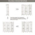 Room Divider With Shelves, 6 Panel Room Dividers And Folding Privacy Screens, Partition Room Divider Temporary Wall, Freestanding Room Divider For Home Office Studio Apartment White White Modern Wood