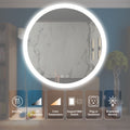 24Inch Bathroom Led Classy Vanity Mirror With High Lumen,Dimmable Touch,Wall Switch Control, Anti Fog ,Cri 95 Adjustable 3000K 4500K 6000K ,Ip54 Waterproof Energy Saving Silver Glass