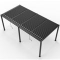 8610J Louver Pergola 10X19Ft Aluminum Frame & Louvers Black Garden & Outdoor High Wind Resistant Gazebos Aluminium