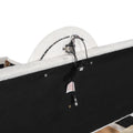 Queen Size Upholstered Platform Bed With Multi Functional Headboard, Trundle And 2 Drawers, White Box Spring Not Required Queen White Wood Bedroom Upholstered
