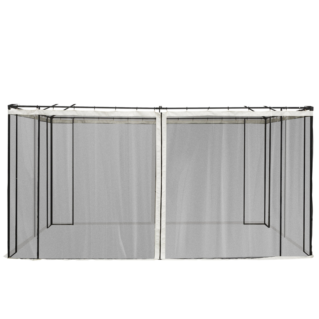 Outsunny 10' X 13' Replacement Mesh Sidewall Netting For Patio Gazebos And Canopy Tents With Zippers Sidewall Only , Cream White Polyester