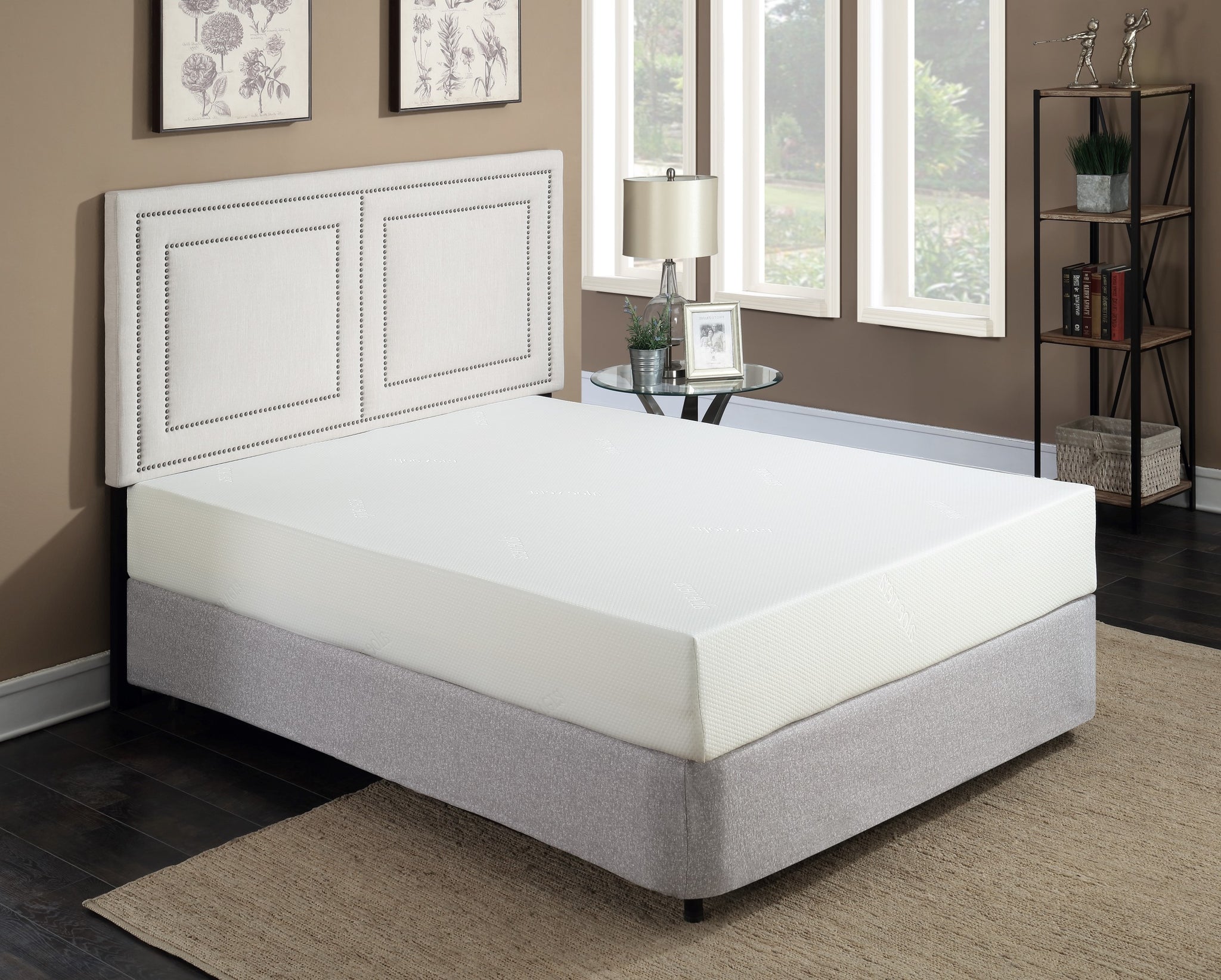 Super Plush 10 In. Medium Gel Memory Foam Mattress For California King Size Bed In A Box Withwhite Aloe Vera Cover White Bedroom Modern Memory Foam Polyester California King