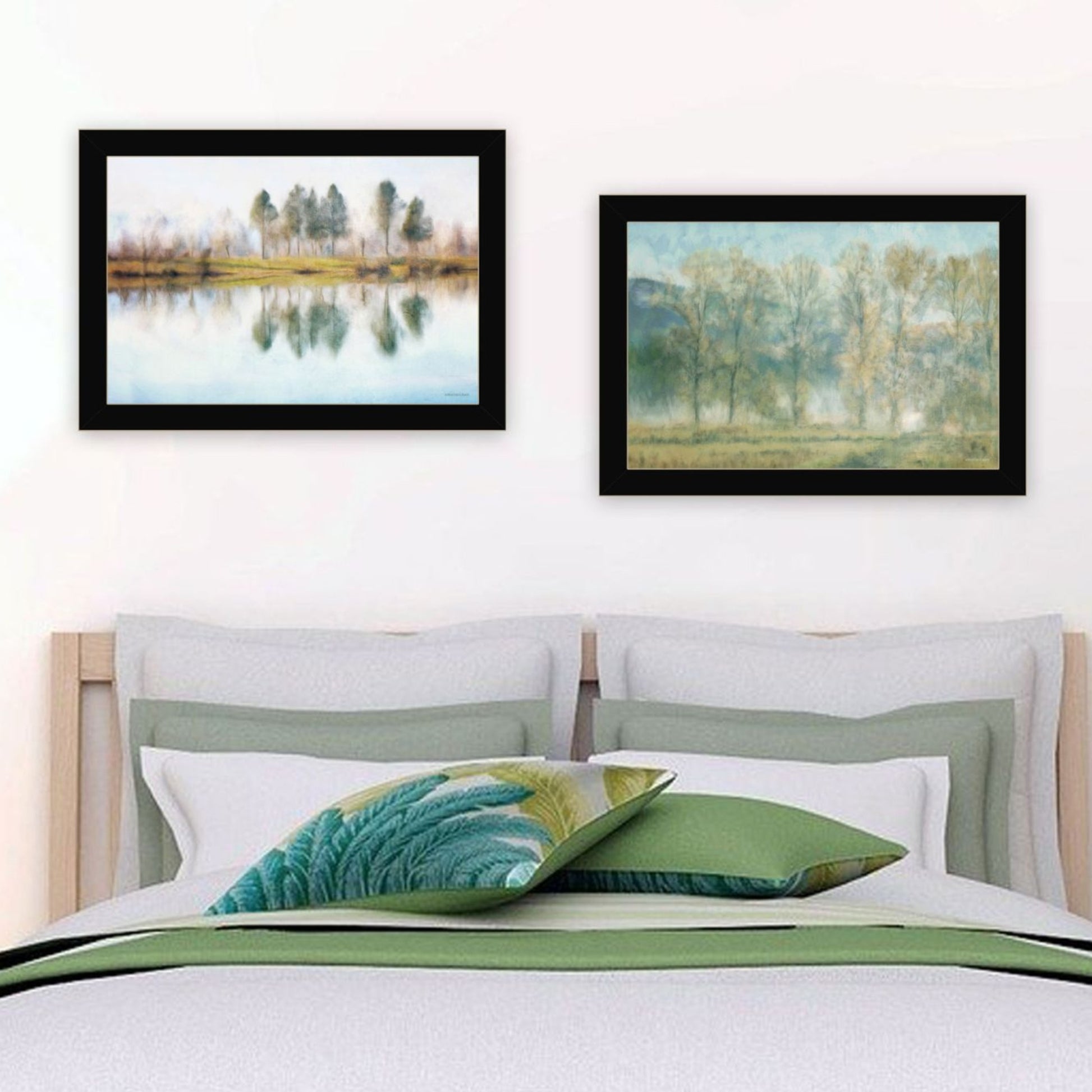 "Peaceful Lake Reflection" Framed Wall Art For Living Room, Wall Art Print For Home Decor, Bedroom Wall Art By Bluebird Barn Multicolor Wood Paper