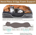 24'' Orthopedic Dog Bed For Small Dog, Memory Foam Dog Bed, Egg Crate Foam Dog Couch Bed With Washable Removable Cover, Grey Grey Faux Fur