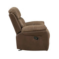 Plush Comfort Chair Brown Microfiber Upholstered Solid Wood Frame Living Room Furniture 1Pc Glider Reclining Chair Plush Arms Tufted Details Brown Microfiber Wood Primary Living Space Contemporary,Modern Pillow Top Arms Plywood,Solid Wood