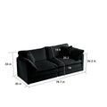 2 Piece Living Room Set2 Pieces Upholstered Loveseat And Couch For Home Office Lounge, Sofa Set Of 2, 2 Piece 2 2 Seat Couch Set For Living Room ,Black Chenille Black Chenille 4 Seat
