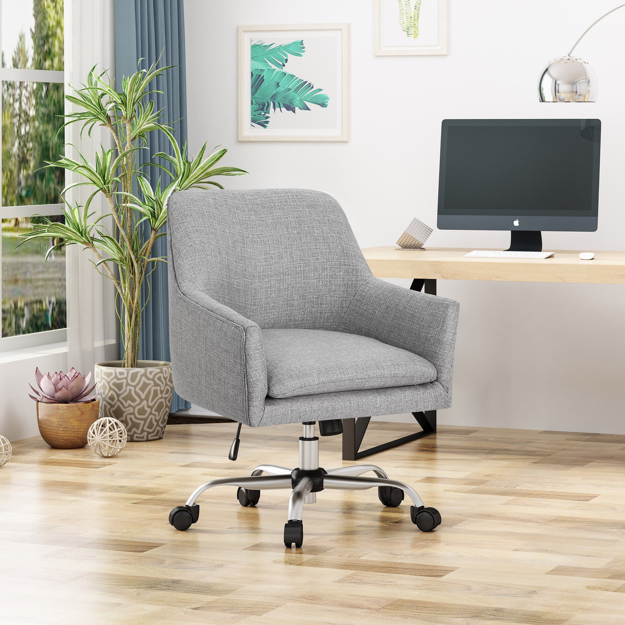 Office Chair Grey Fabric