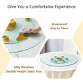 Double Layer Rotatable Round Glass.The Rotatable Design Makes It More Convenient To Retrieve And Place Items.The Upper Glass Has A Diameter Of 30.3 Inches, While The Lower Glass15 Inches.