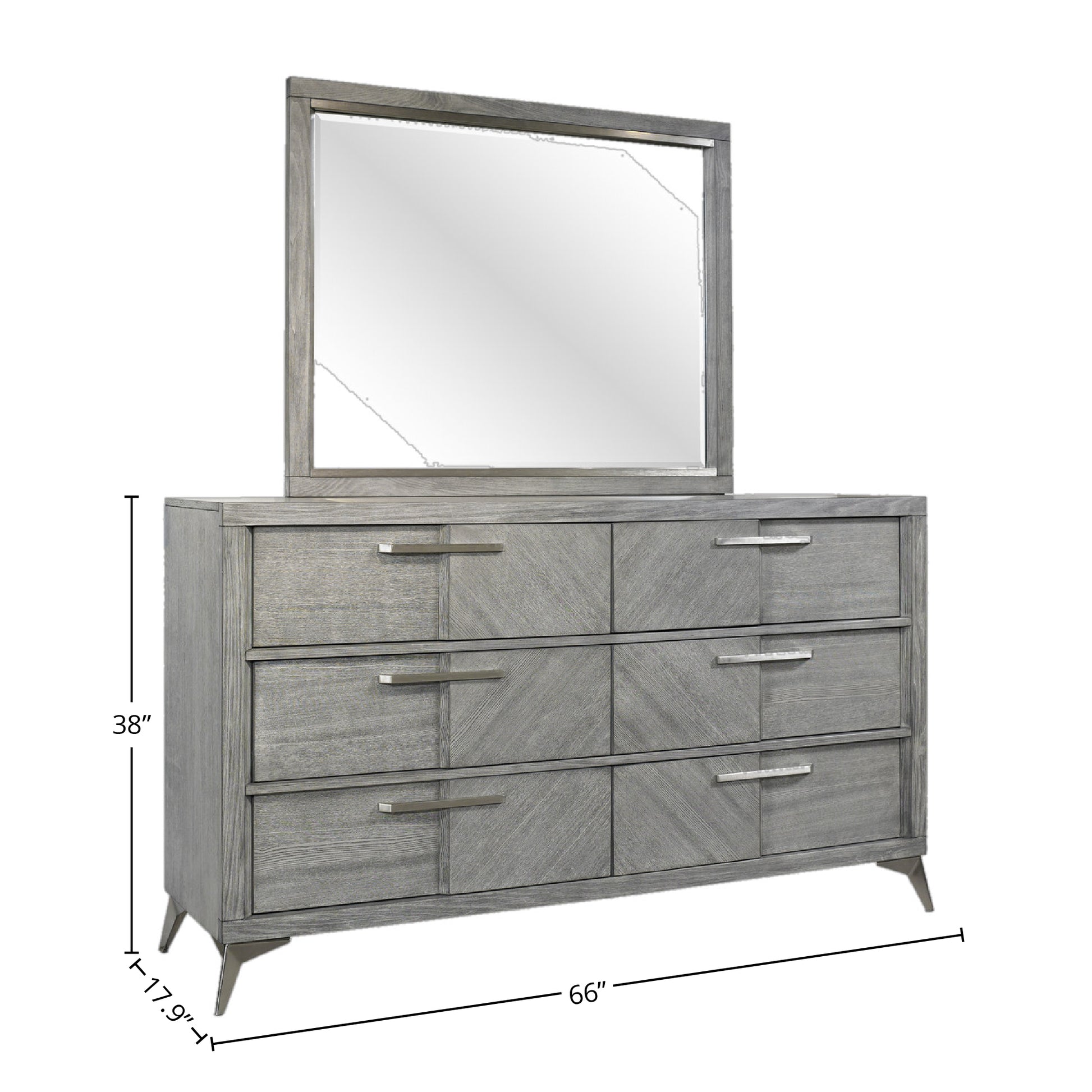 Gray Landscape Mirror Gray Solid Wood Mdf Glass