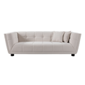 Wks13 Mid Century Modern Style: Simple White Sofa, Small Square Design, Velvet Fabric Texture Smooth, Retro Fashion, Solid Wood Feet, 2 People Design White Retro Broadcloth Pleat 2 Seat