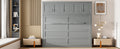 Full Size Murphy Bed Wall Bed With Top Cabinets,Gray Full Gray Plywood