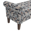 Conrad Storage Ottoman Multi Polyester Floral Traditional Flip Top Rolled Arms Nailhead Trim Polyester