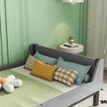 Twin Bed With Headboard, Footboard, Safeguards, Built In Bed End Book Storage Rack ,Grey Twin Grey American Design Pine