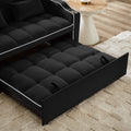 1 Versatile Foldable Sofa Bed In 3 Lengths, Modern Sofa Sofa Sofa Velvet Pull Out Bed, Adjustable Back And With Usb Port And Ashtray And Swivel Phone Stand Black Black Eucalyptus Solid Wood Mdf Resin 2 Seat