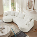 122.04 Inch Oversized Sectional Sofa, Modern Couch With Chaise, Comfy Sofa Couch With Left Facing Chaise, White Corduroy Sofa White Corduroy 3 Seat