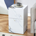 Compact Mdf Coffee Table: 11.81X11.81X19.69 Inches, Stylish Texture Design White Mdf