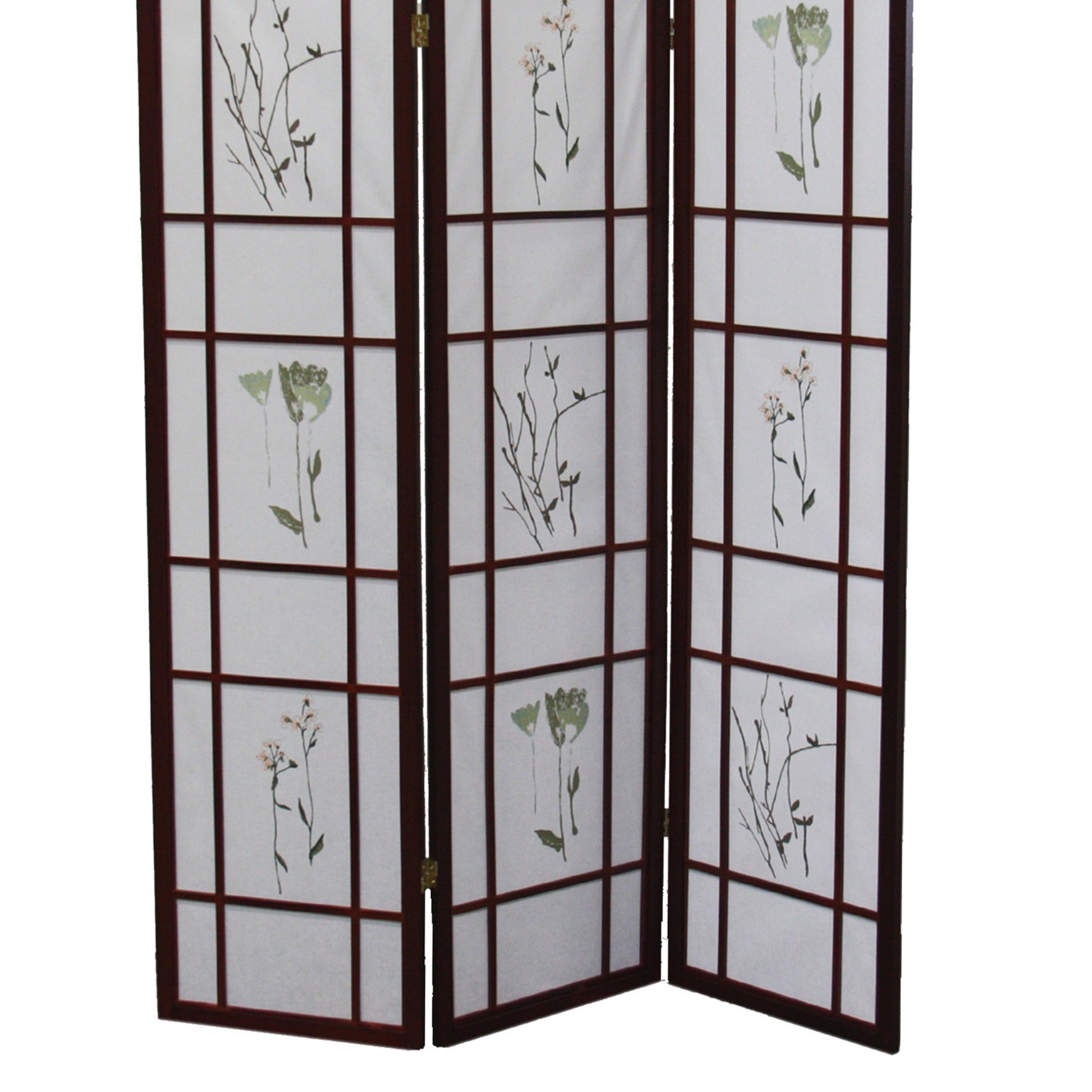 70" Tall 3 Panel Screen Room Divider "Shoji", Cherry Cherry Wood