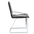 Grey And Chrome Side Chair With Metal Base Set Of 2 Solid Grey Silver Dining Room Modern Side Chair Solid Back Set Of 2 Fabric Metal