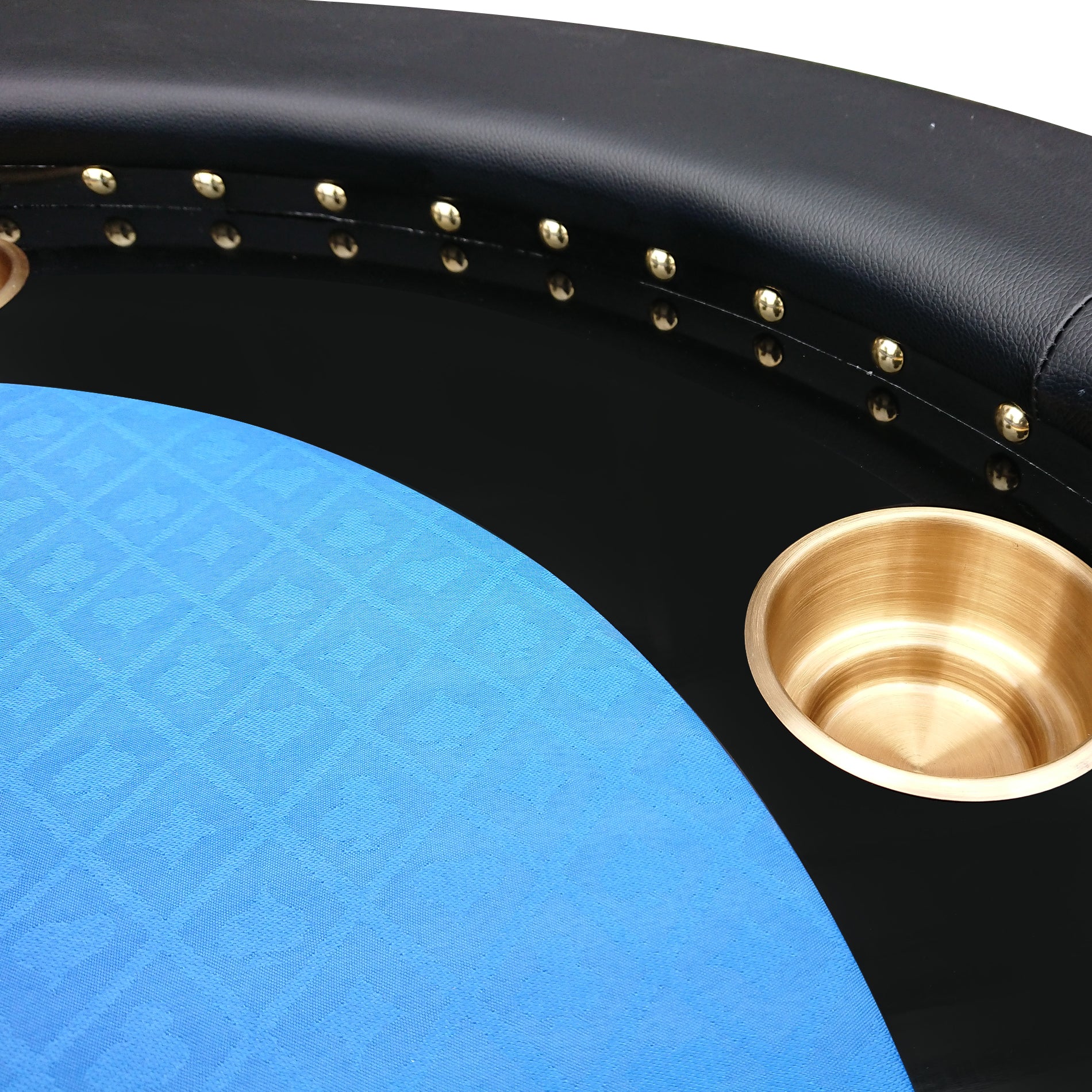 96" Poker Table For 10 Players Casino Game Texas Hold'Em Premium Oval With Round Stud Rivet Decorate Waterproof Cloth Chip Tray Cup Holders Blue Blue Primary Living Space Modern Plastic,Tech