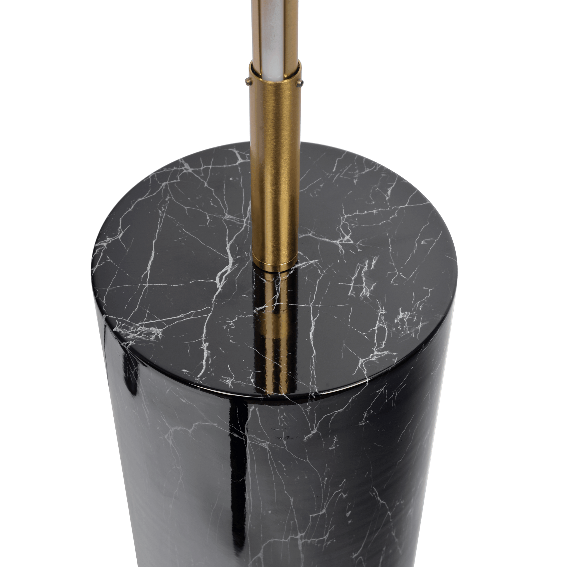 Prism Brassed Gold Led Floor Lamp With On Off Switch Faux Marble Base Black,Gold,Marble Table&Floor Lamps Faux Marble,Metal