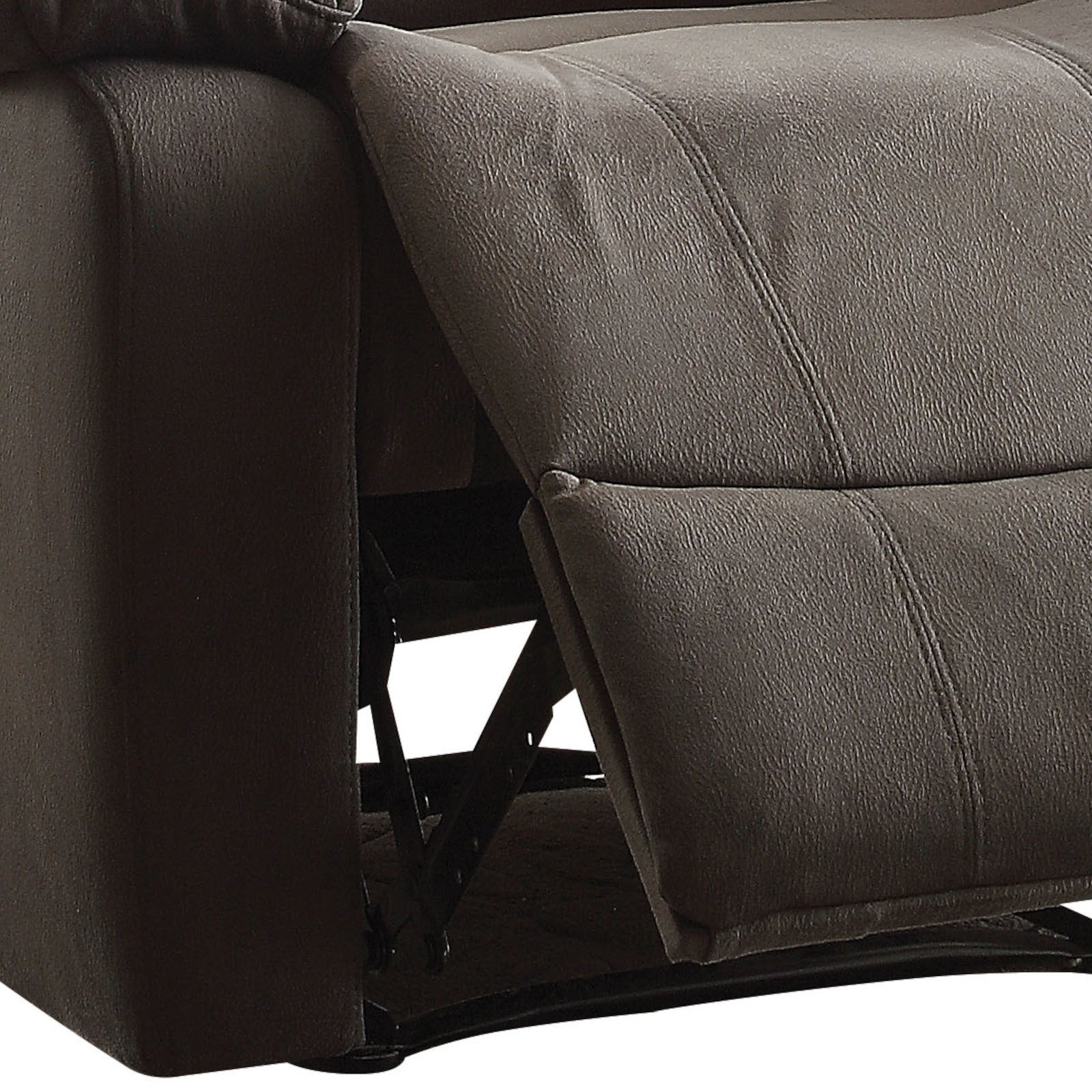 Charcoal Polished Recliner With Pillow Top Arm Charcoal Microfiber Manual Handle Metal Primary Living Space Tight Back Handle Pillow Top Arms Fabric Metal
