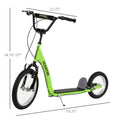 Aosom Youth Scooter Kick Scooter For Kids 5 With Adjustable Handlebar 16