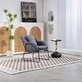 Modern Velvet Desk Chair ,Metal Legs Upholstered Accent Arm Chair For Living Room Bedroom Small Spaces Home Office,Grey Grey Dining Room Foam Velvet