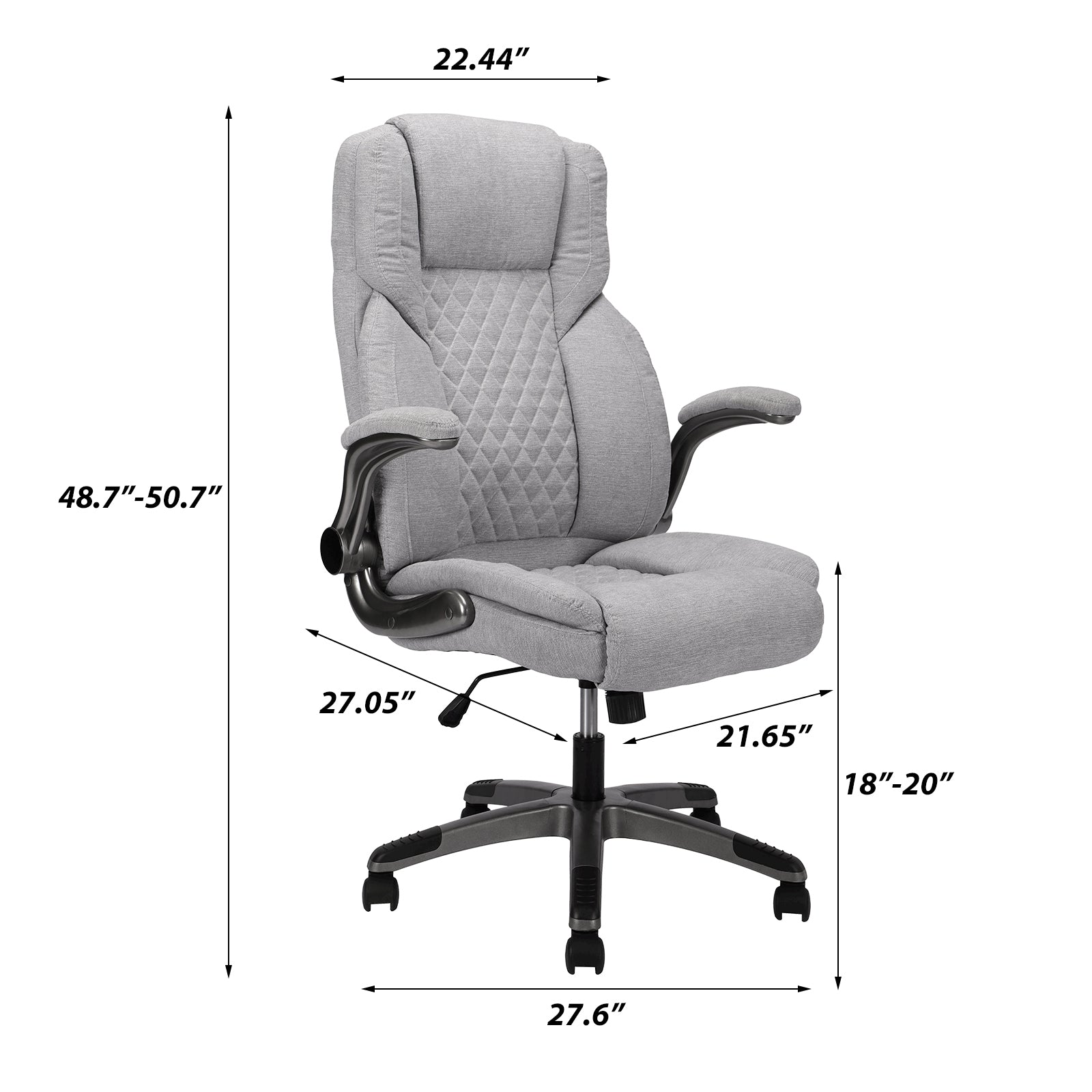 Office Chair Gray Foam Fabric