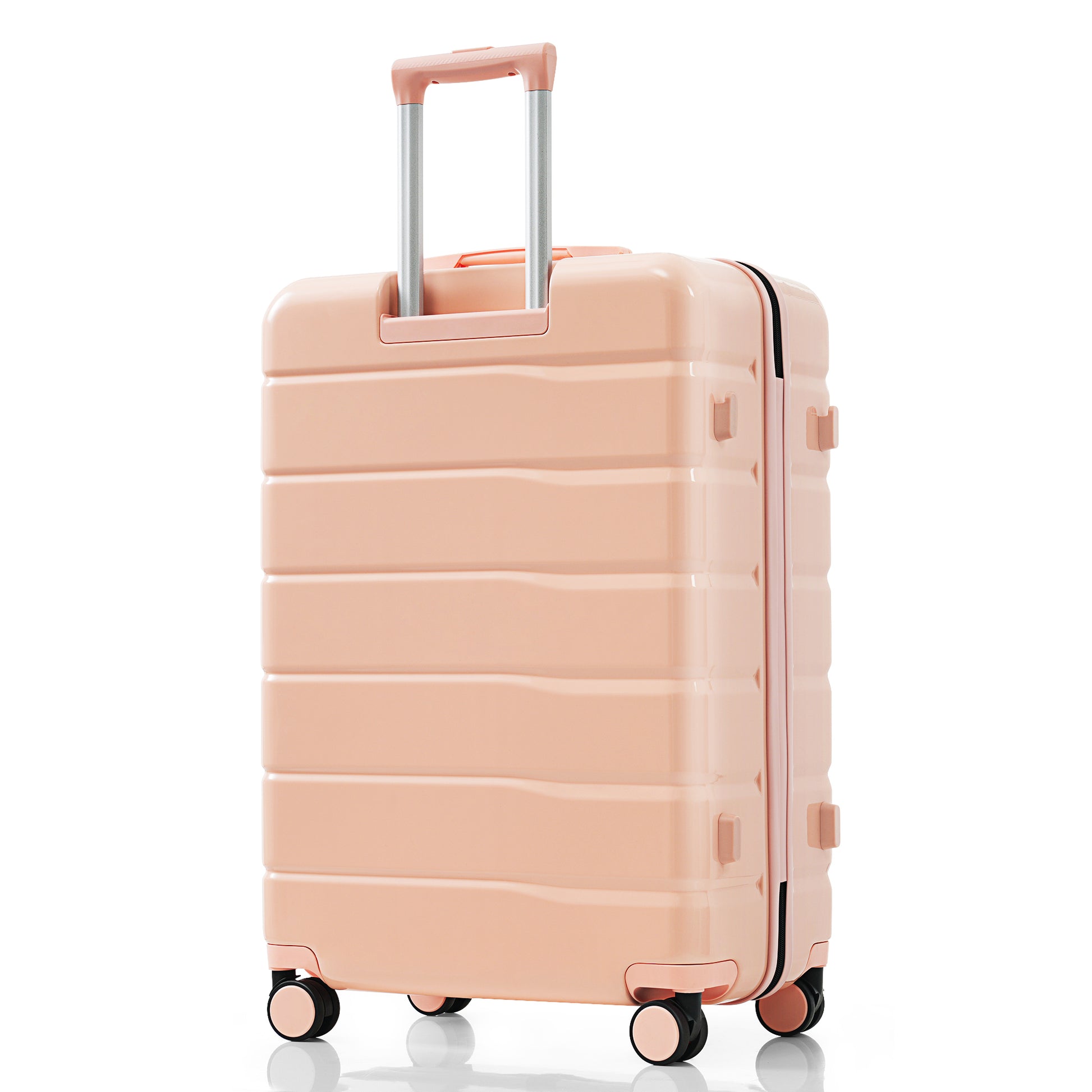 Premium Abs Travel Luggage Set3 Piece Tsa Lock Suitcase Group With 20, 24, And 28 Inch Sizes With 360 Spinner Wheels, Pink Pink Abs