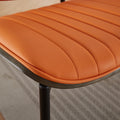 Dining Chairs Set Of 2 Mid Century Modern Retro Faux Leather Chair With Walnut Bentwood Back Upholstered Seat Metal Legs Adjustable Foot For Kitchen Dining Room Chairs Orange Pu Orange Dining Room Classic Set Of 2 Foam Pu Leather