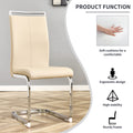 Table And Chair Set.Modern Minimalist Luxury Mdf Rectangular Dining Table With Light Yellow Textured Stickers On The Table, 6 Pu Synthetic Leather High Backrest Soft Cushioned Side Chairs. Light Yellow Seats 6 Mdf