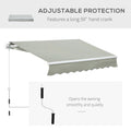 Outsunny 8' X 7' Patio Retractable Awning, Manual Exterior Sun Shade Deck Window Cover, Grey Gray Aluminum