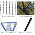 Soozier Baseball Practice Net Set With 7.5X7Ft Catcher Net, Ball Caddy And Batting Tee, Portable Baseball Practice Equipment With Carry Bag For Hitting, Pitching, Batting, Catching, Blue Blue Steel