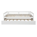 Extending Daybed With Trundle, Wooden Daybed With Trundle, White Twin White Solid Wood