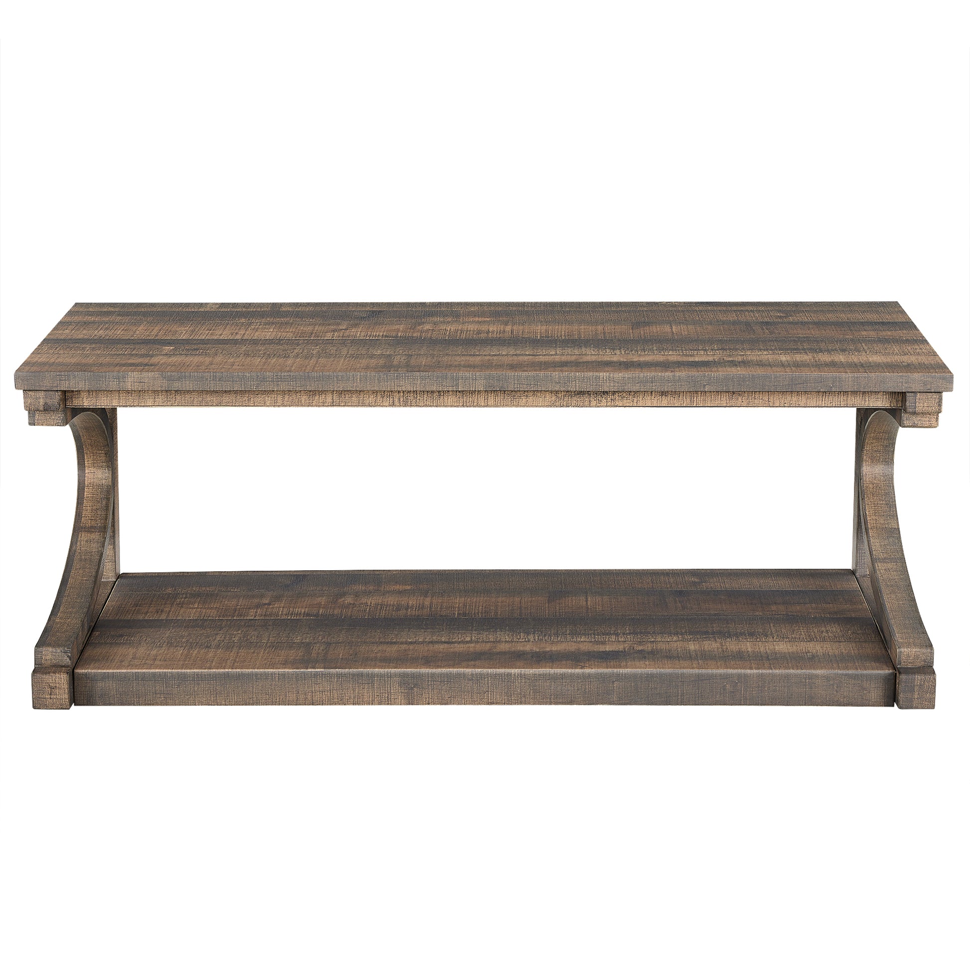 Unique Coffee Table, Solid Wood 48 Inch Modern Coffee Table Modern Center Table With Storage, Solid Wood Special Shape Coffee Table, Living Room, Kitchen, Apartment Dining Table Brown Solid Wood Mdf