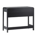 Transitional Reeded Lift Top Desk With Drawer Black Black Mdf Mdf