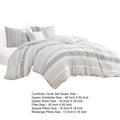 Wim 6 Piece Queen Size Duvet Comforter Set, Accent Pillows, Striped Gray Gray Polyester Blend