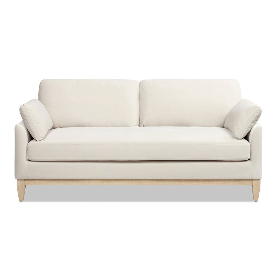 Pasadena 75.5" Modern Farmhouse Sofa, French Beige Performance Velvet Beige Foam Velvet 3 Seat
