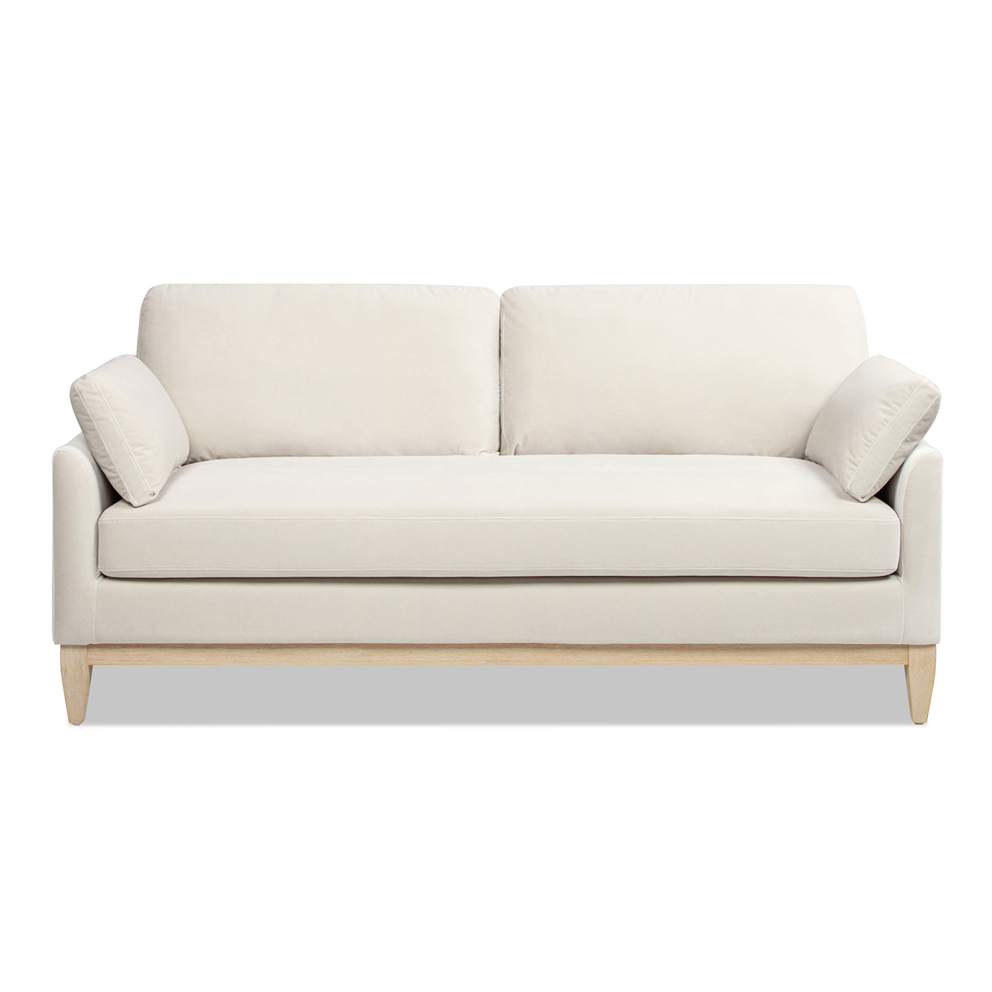 Pasadena 75.5" Modern Farmhouse Sofa, French Beige Performance Velvet Beige Foam Velvet 3 Seat