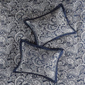 12 Piece Comforter Set With Cotton Bed Sheets Navy Queen Queen Navy Polyester