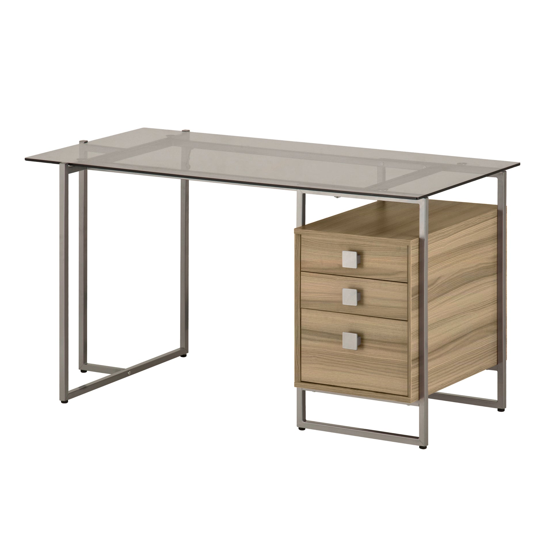 Techni Mobili Oak Computer Desk With Storage Oak Office Modern Rectangular Rectangular Mdf Metal