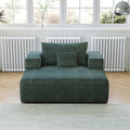 55 Inch Chenille Sponge Sofa Lounge Chair,No Assembly Required,Fluffy Modern Sleeper Chair For Indoor Living Room Bedroom Green Foam Chenille 1 Seat