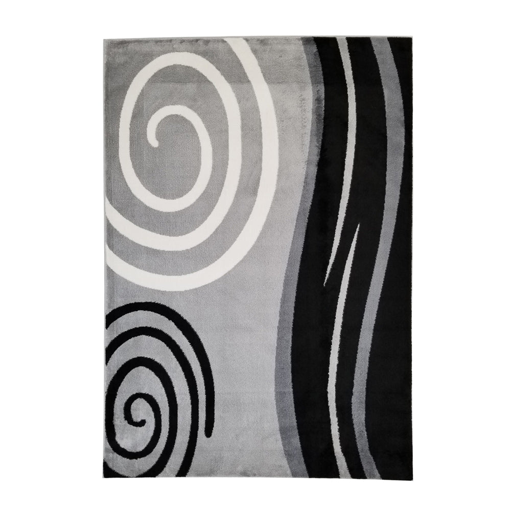 Jersey Area Rugs, Carpets For Livingroom, 7X10 Area Rugs ,045 Black Grey Rectangle 8&10 Black Grey Contemporary Abstract Polypropylene