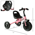 Qaba 3 Wheel Recreation Ride On Toddler Tricycle With Bell Indoor Outdoor, Pink Pink Plastic