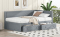 Twin Size Wood Daybed With 2 Drawers And Guardrail, Gray Gray Solid Wood Mdf