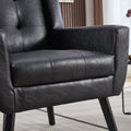 Modern Soft Leather Material Ergonomics Accent Chair Living Room Chair Bedroom Chair Home Chair With Black Legs For Indoor Home Black Pu Black Foam Upholstered